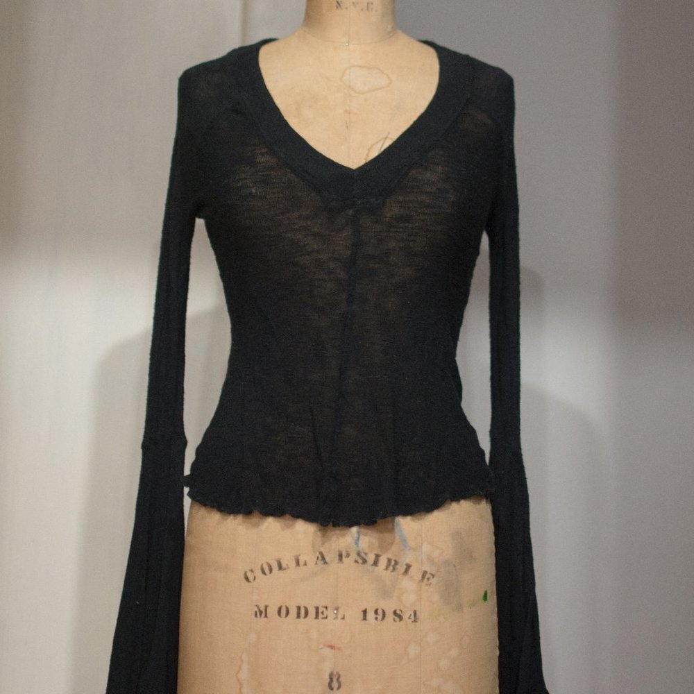 Witch Sleeve Knit Free People V-Neck Damsel Sleeve